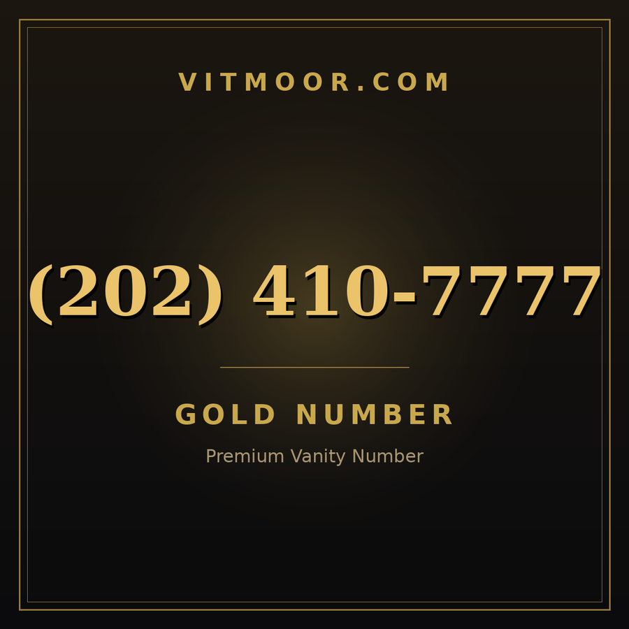 VITMOOR Gold premium number (202) 410-7777