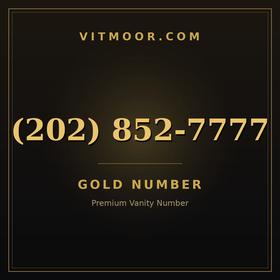 VITMOOR Gold premium number (202) 852-7777