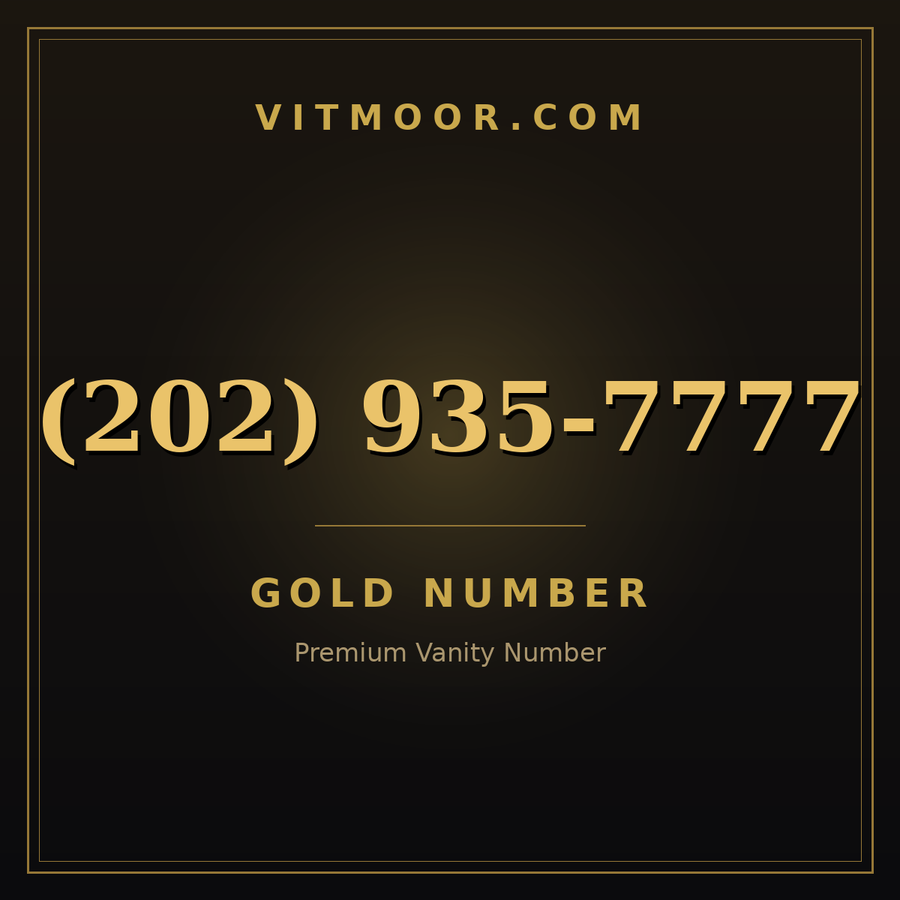 VITMOOR Gold premium number (202) 935-7777