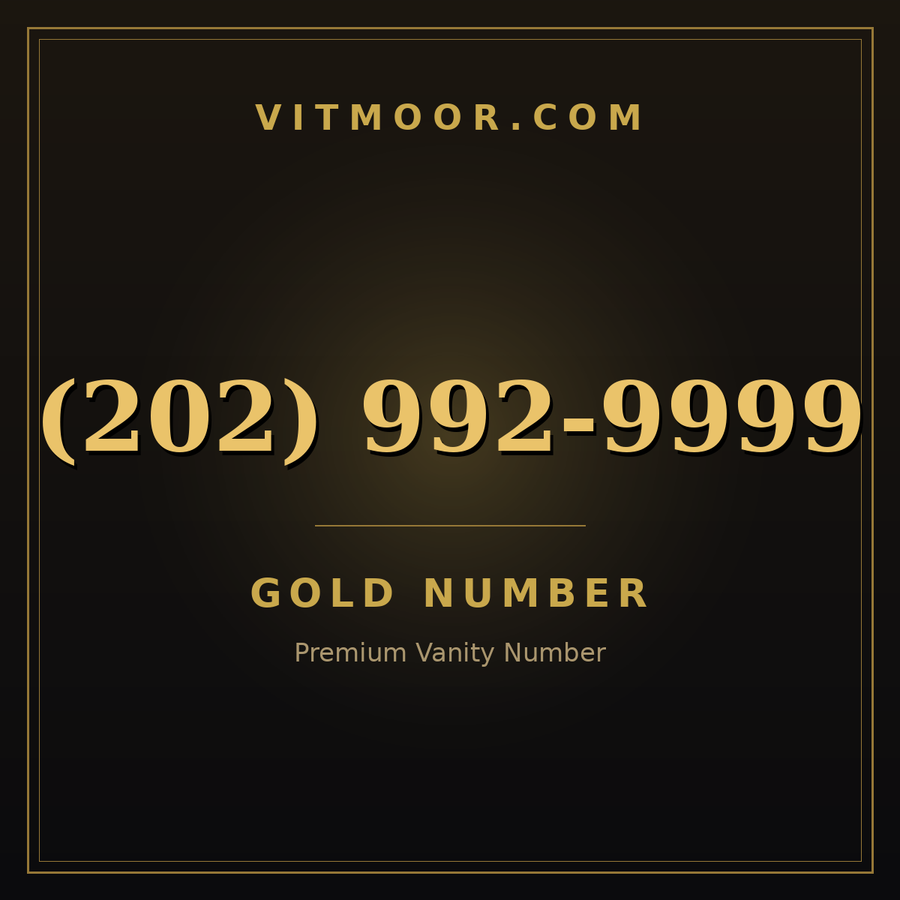 VITMOOR Gold premium number (202) 992-9999