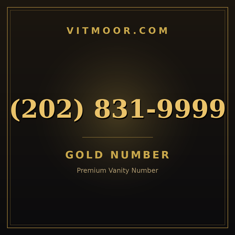 VITMOOR Gold premium number (202) 831-9999