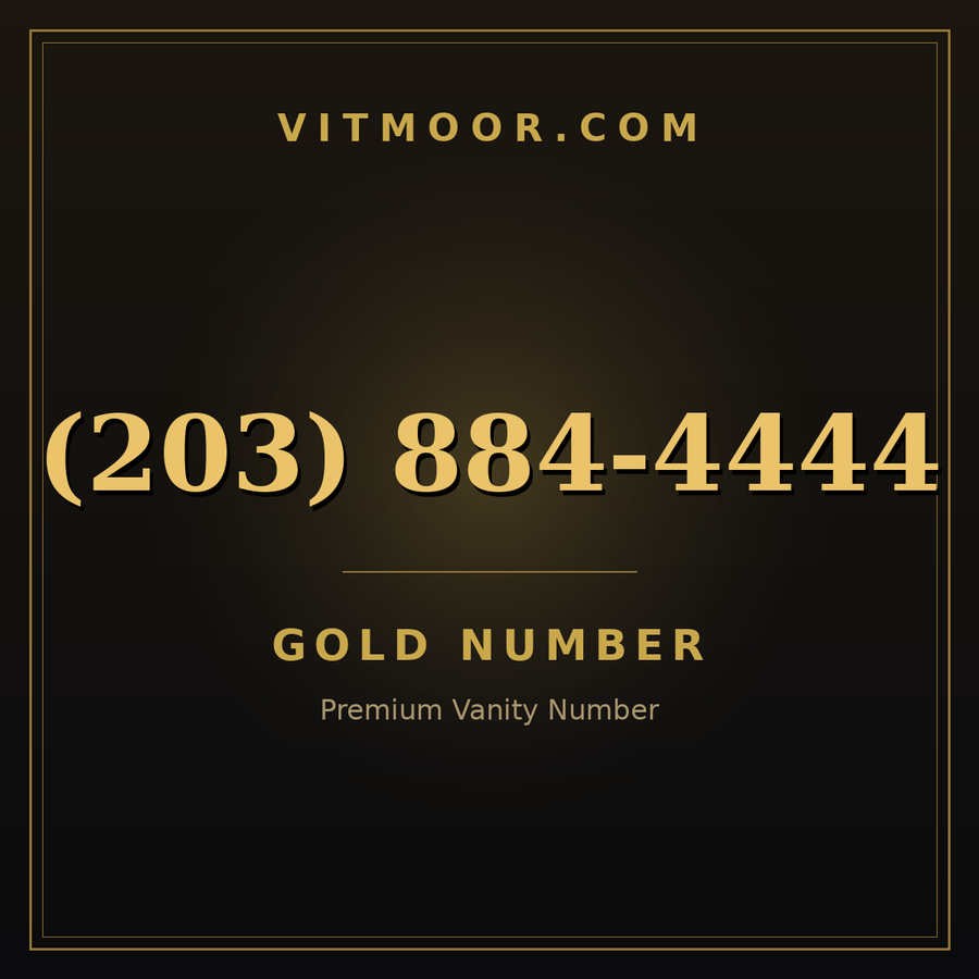 VITMOOR Gold premium number (203) 884-4444
