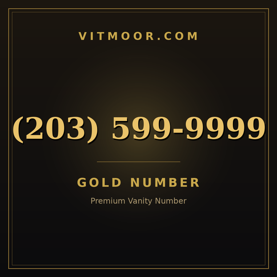 VITMOOR Gold premium number (203) 599-9999