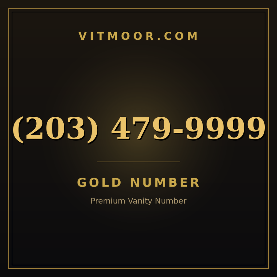 VITMOOR Gold premium number (203) 479-9999