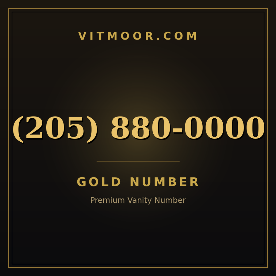 VITMOOR Gold premium number (205) 880-0000