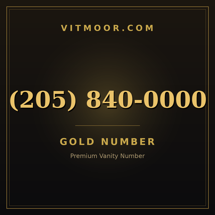 VITMOOR Gold premium number (205) 840-0000