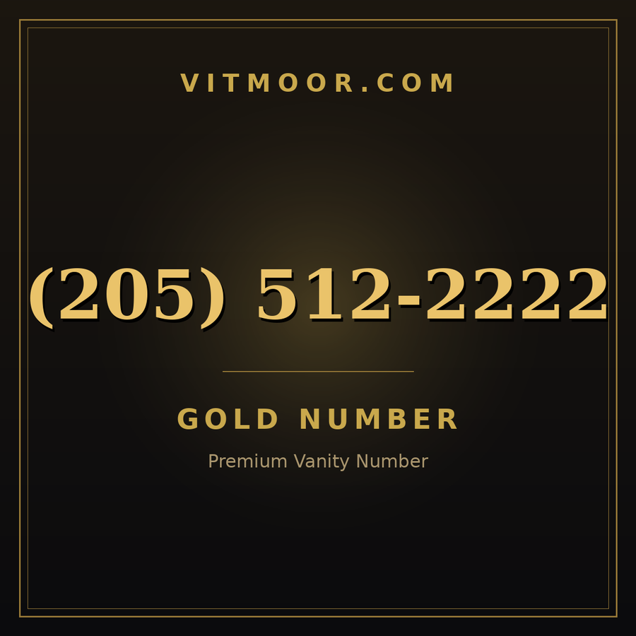 VITMOOR Gold premium number (205) 512-2222