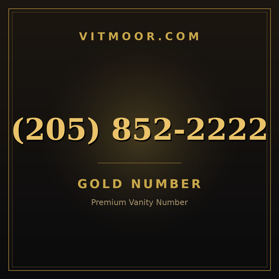 VITMOOR Gold premium number (205) 852-2222