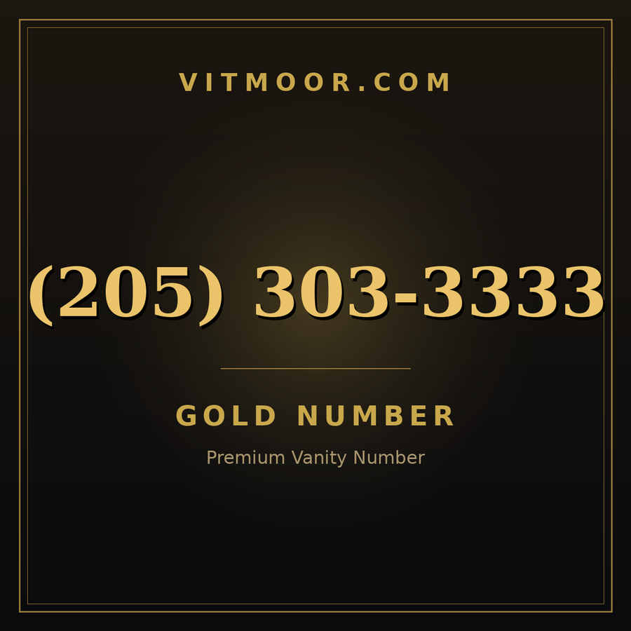 VITMOOR Gold premium number (205) 303-3333