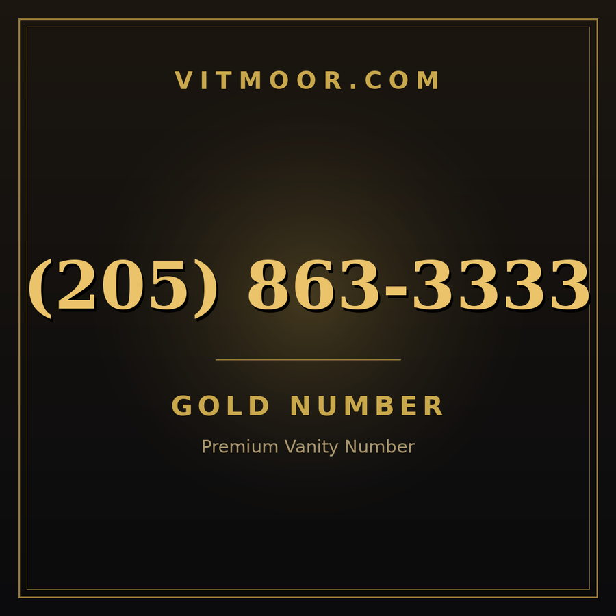 VITMOOR Gold premium number (205) 863-3333