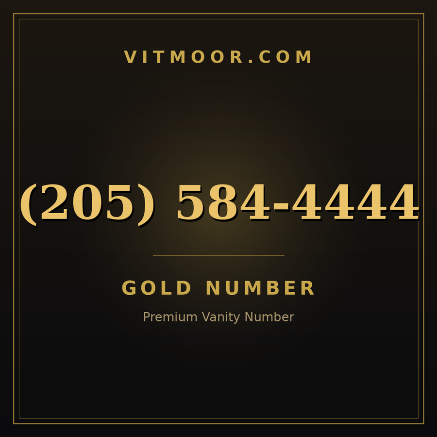 VITMOOR Gold premium number (205) 584-4444