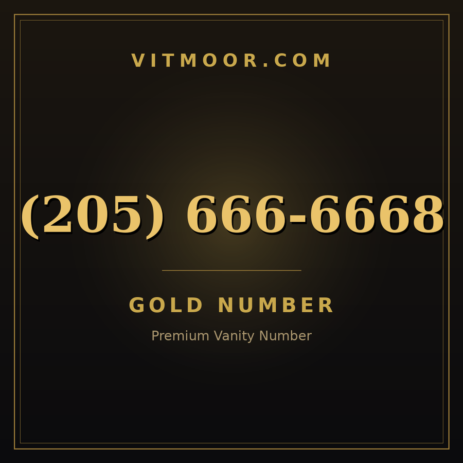 VITMOOR Gold premium number (205) 666-6668