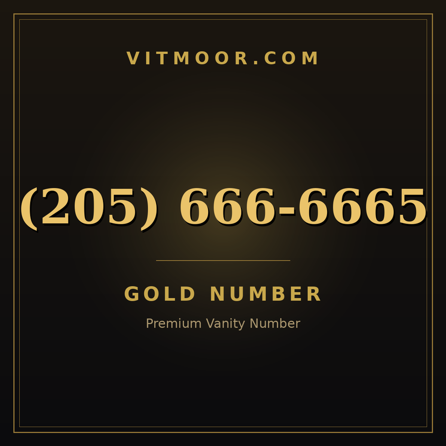 VITMOOR Gold premium number (205) 666-6665