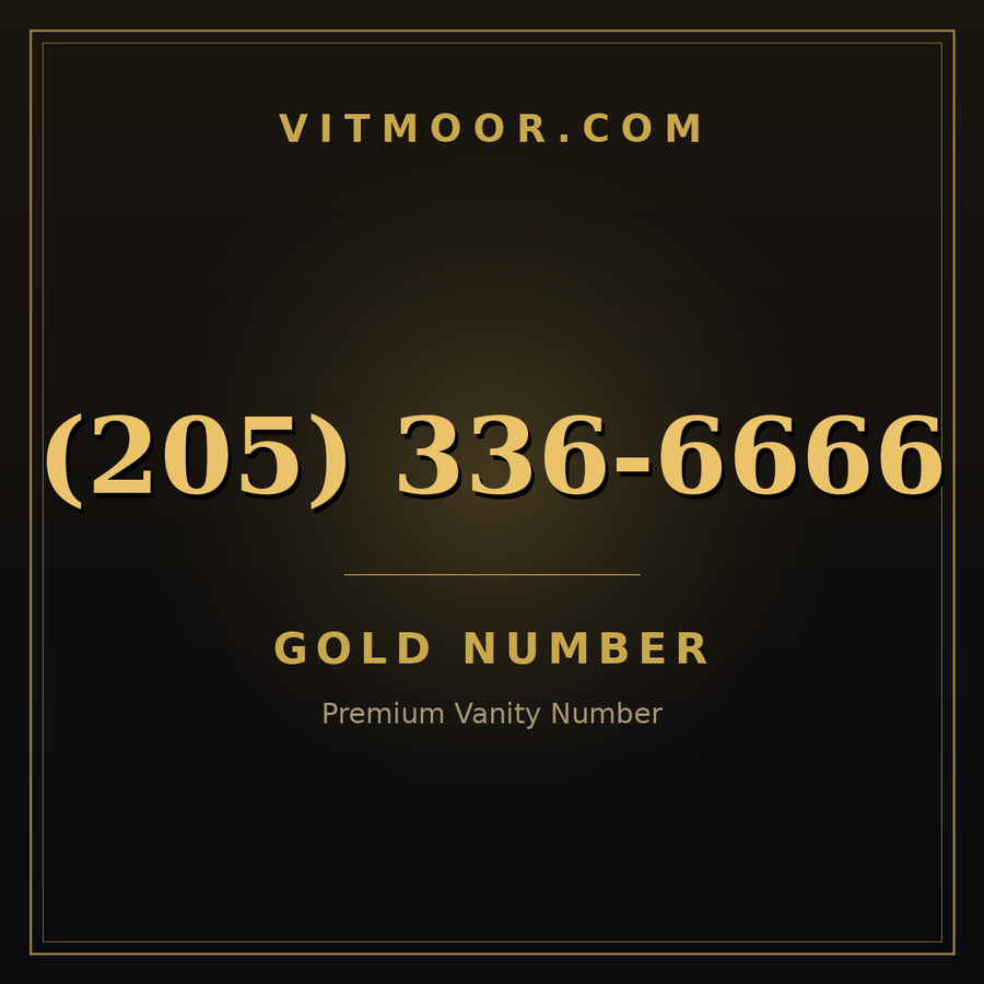 VITMOOR Gold premium number (205) 336-6666