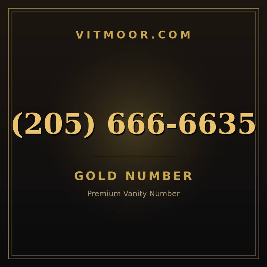 VITMOOR Gold premium number (205) 666-6635