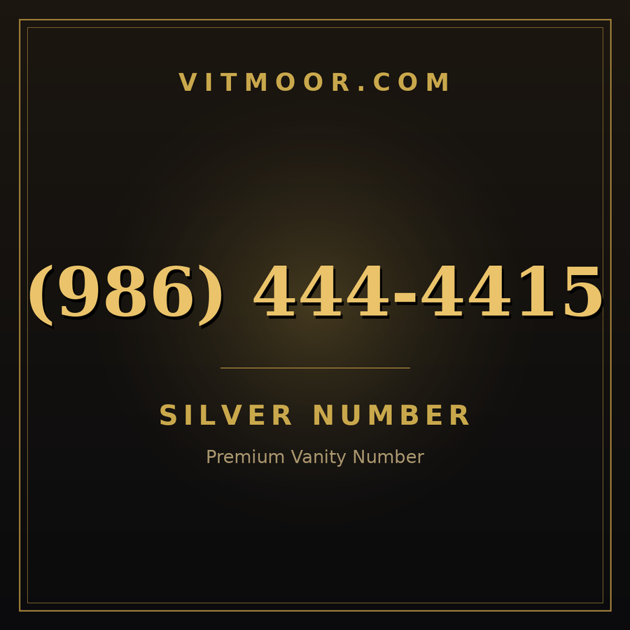 VITMOOR Silver premium number (986) 444-4415