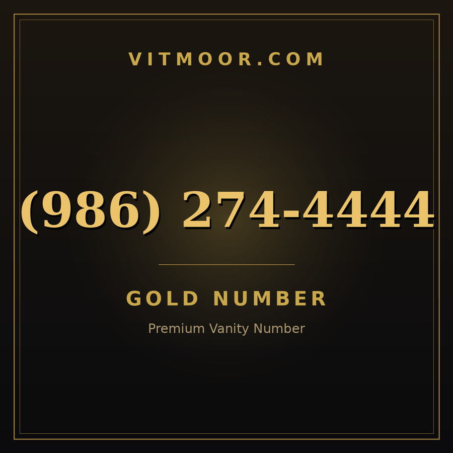 VITMOOR Gold premium number (986) 274-4444