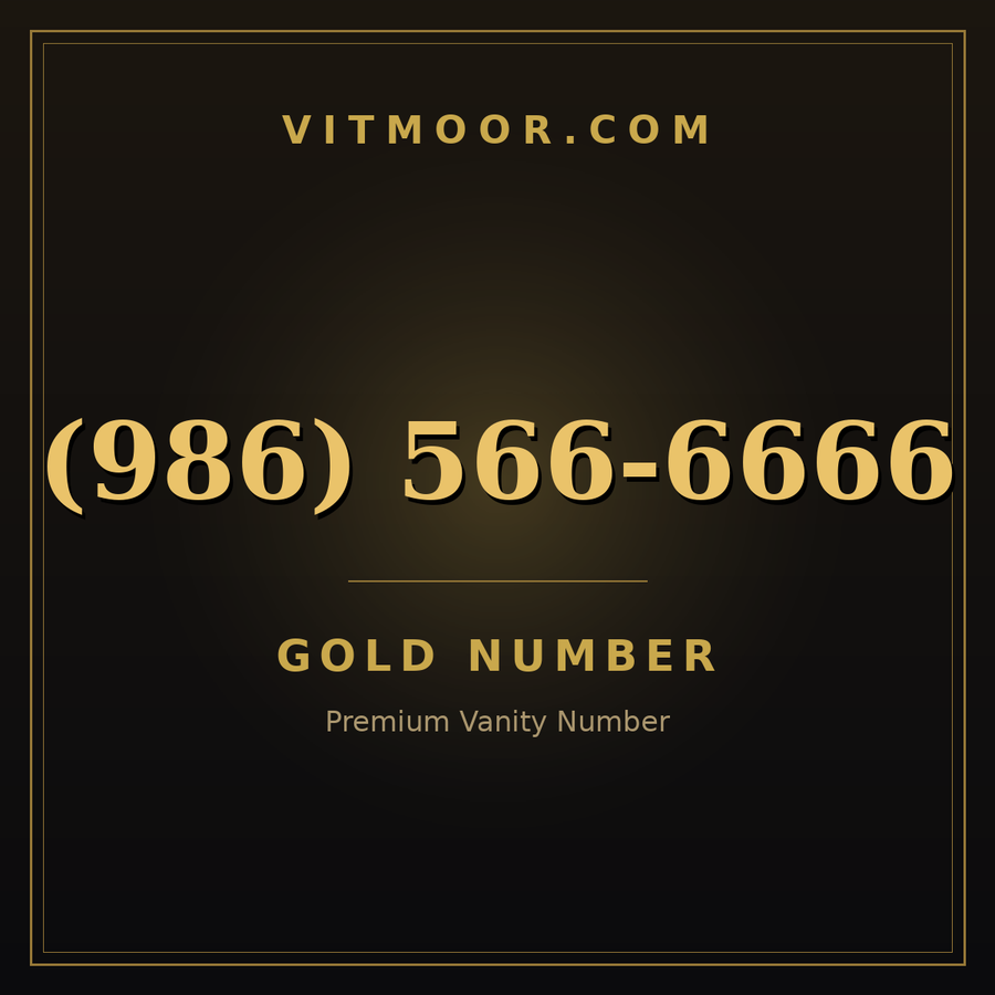 VITMOOR Gold premium number (986) 566-6666
