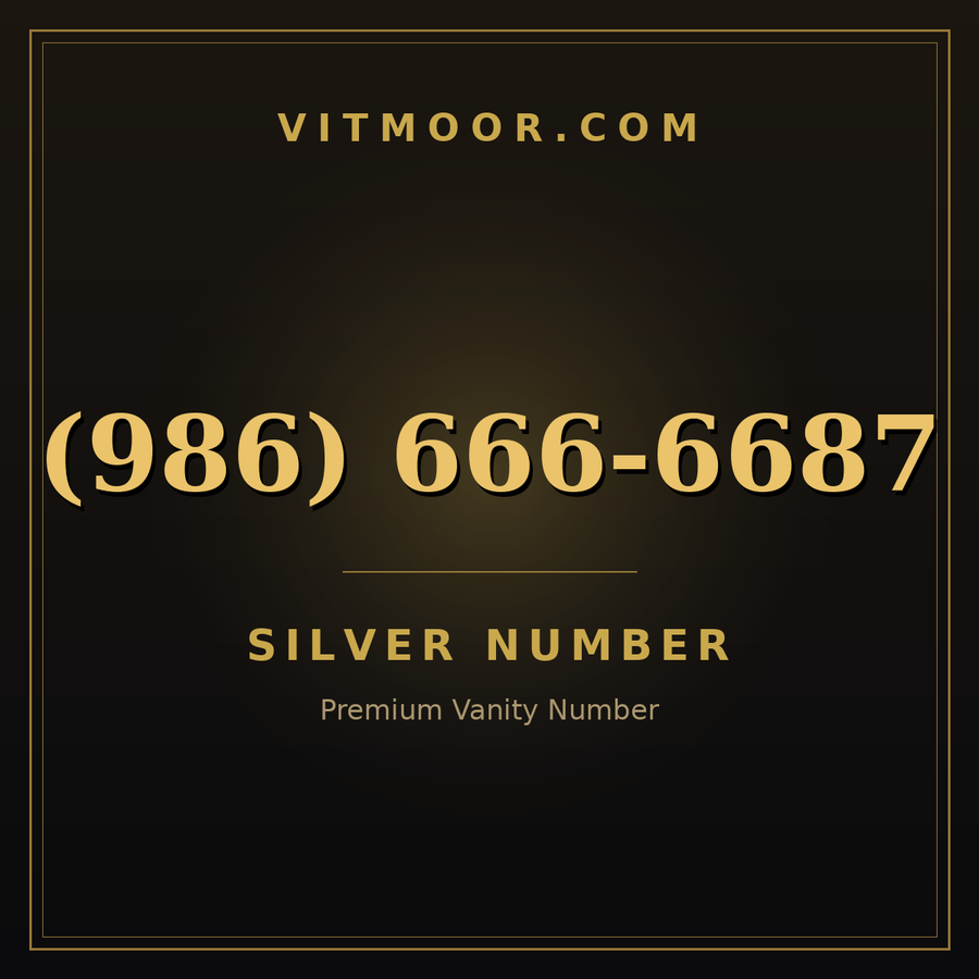 VITMOOR Silver premium number (986) 666-6687