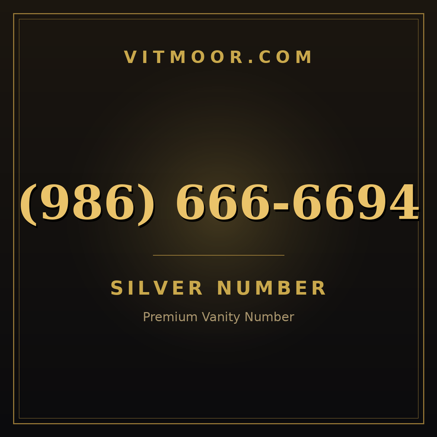 VITMOOR Silver premium number (986) 666-6694