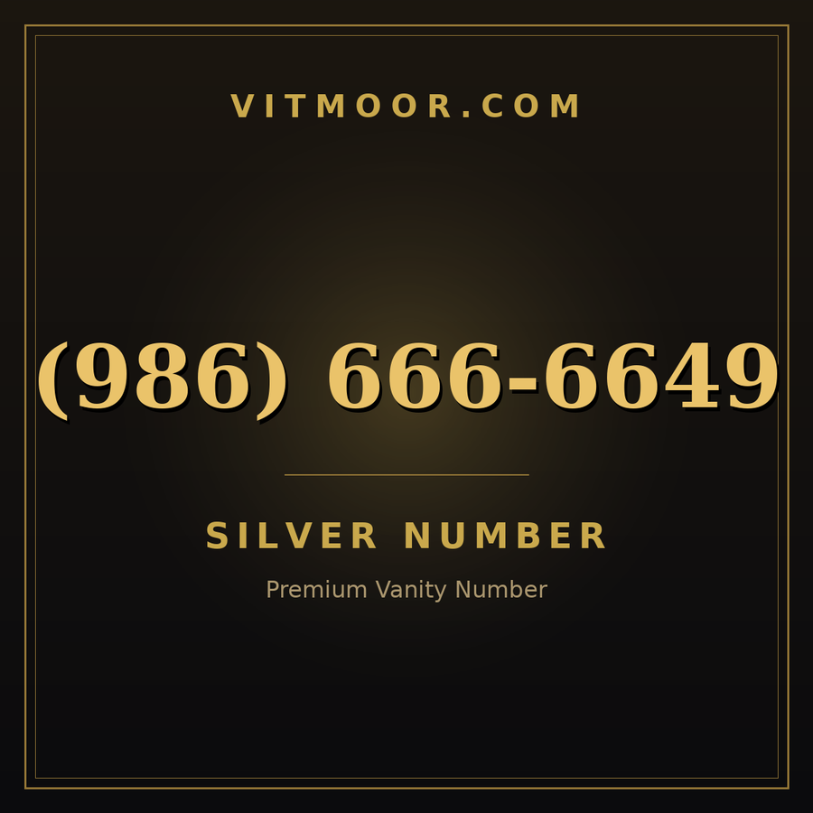VITMOOR Silver premium number (986) 666-6649