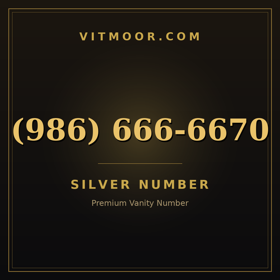 VITMOOR Silver premium number (986) 666-6670