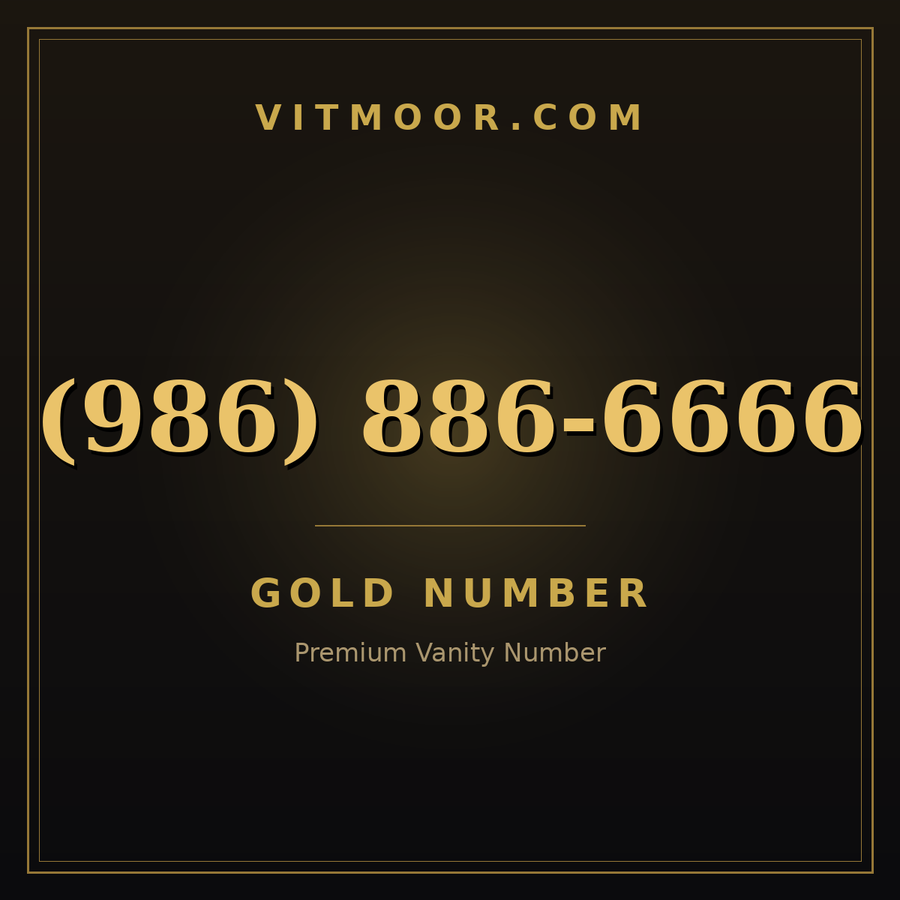VITMOOR Gold premium number (986) 886-6666
