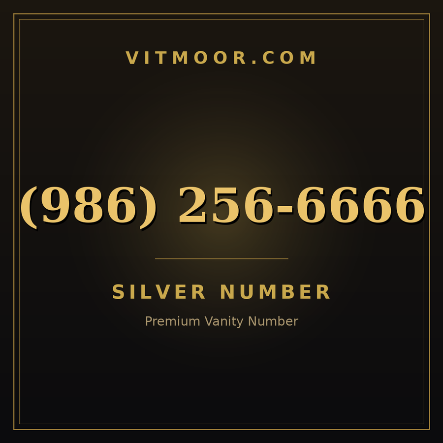 VITMOOR Silver premium number (986) 256-6666