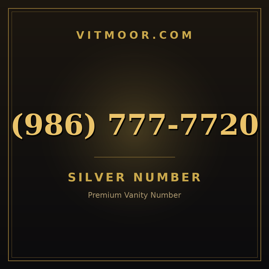 VITMOOR Silver premium number (986) 777-7720