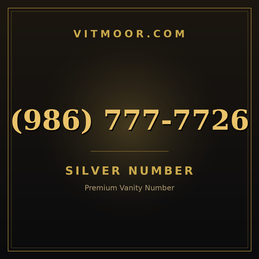 VITMOOR Silver premium number (986) 777-7726