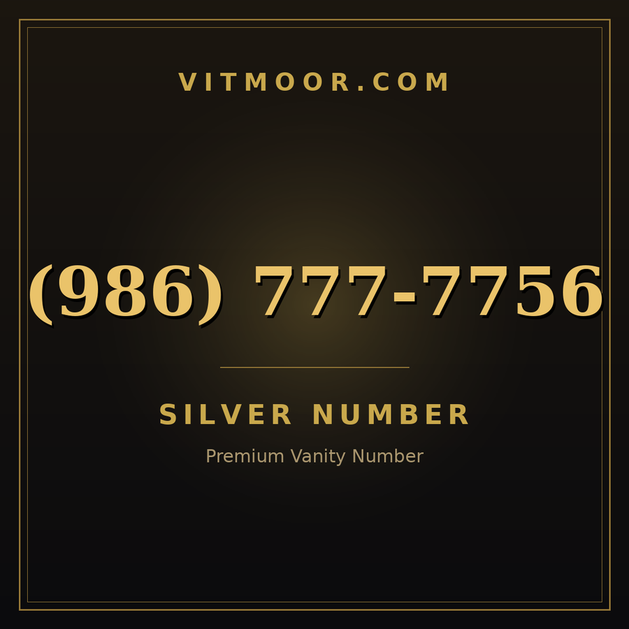 VITMOOR Silver premium number (986) 777-7756