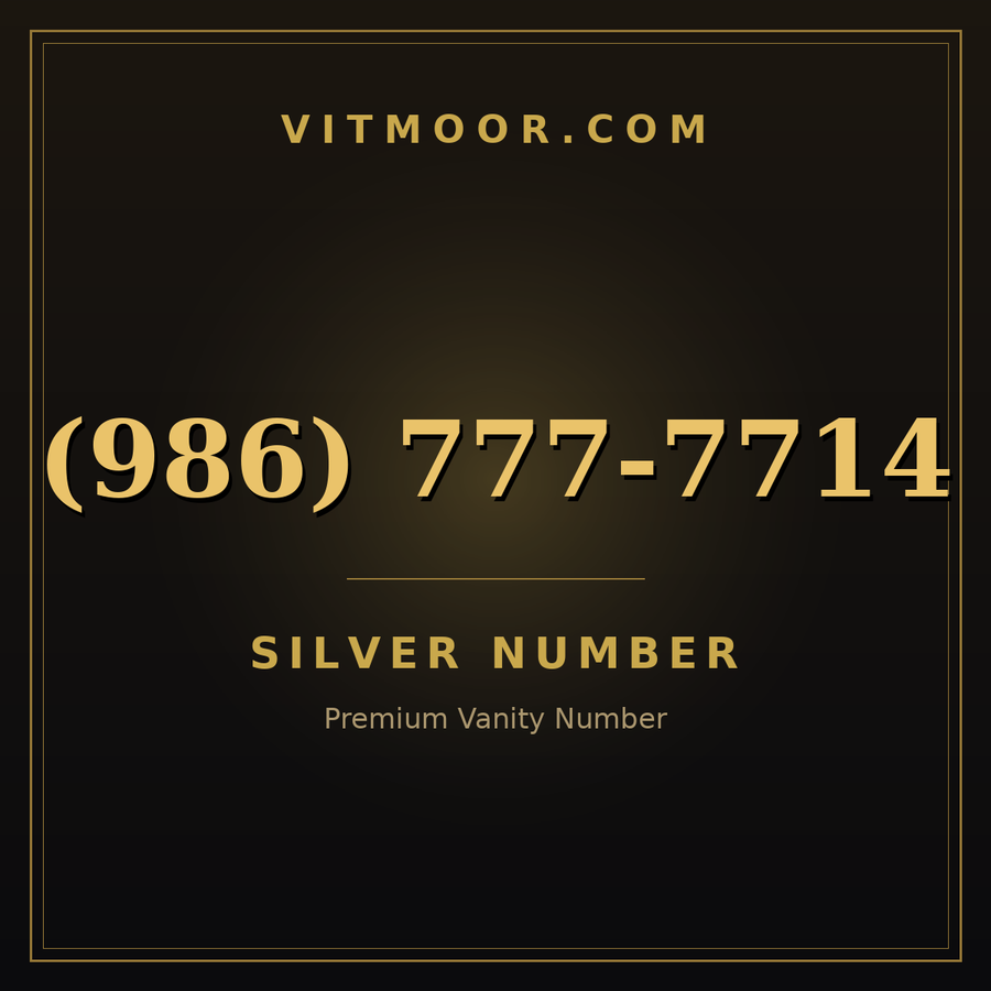 VITMOOR Silver premium number (986) 777-7714
