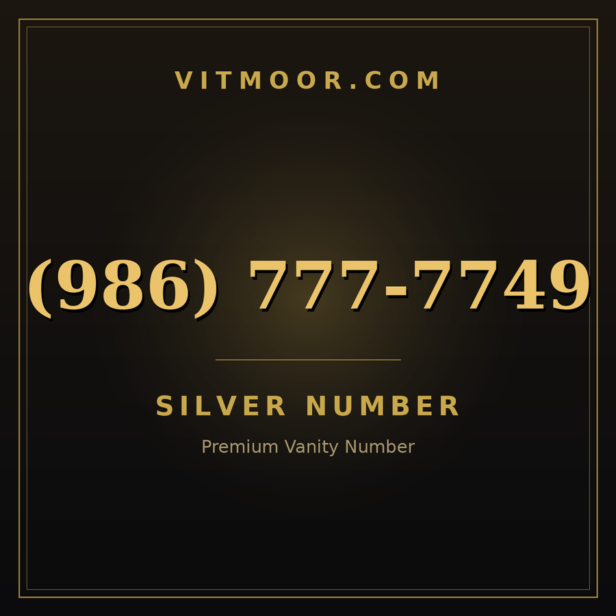 VITMOOR Silver premium number (986) 777-7749