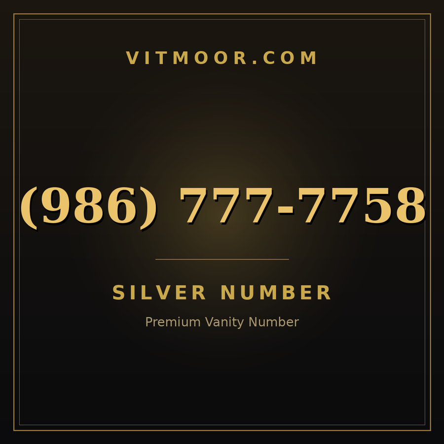 VITMOOR Silver premium number (986) 777-7758