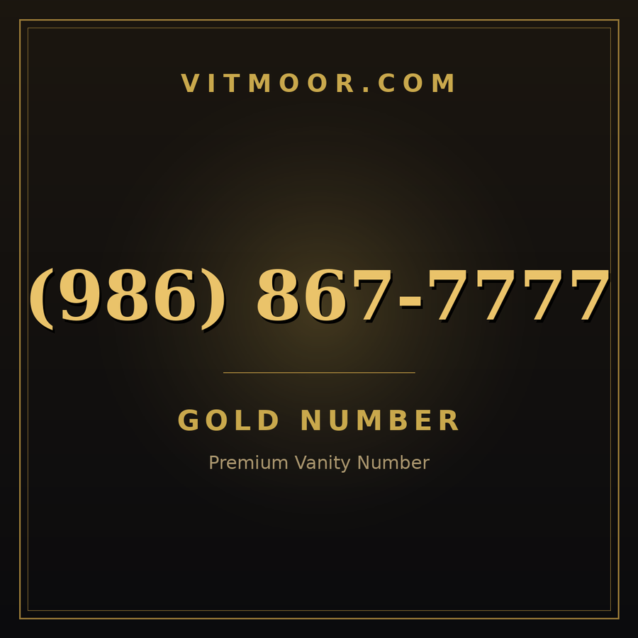 VITMOOR Gold premium number (986) 867-7777