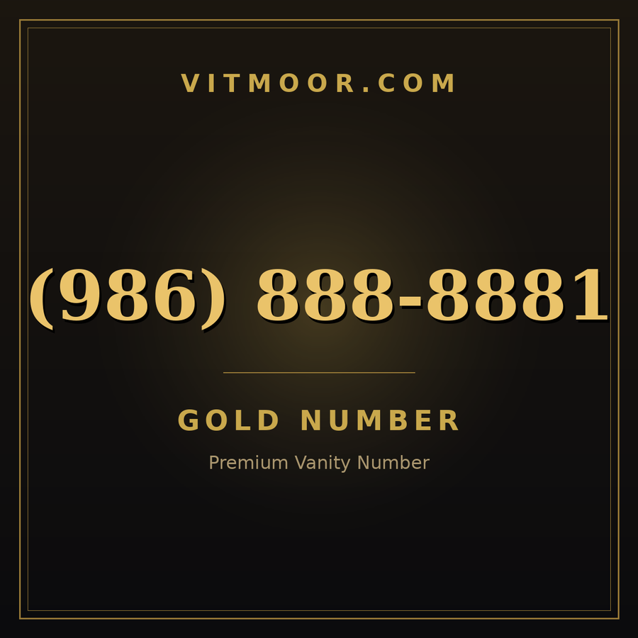 VITMOOR Gold premium number (986) 888-8881