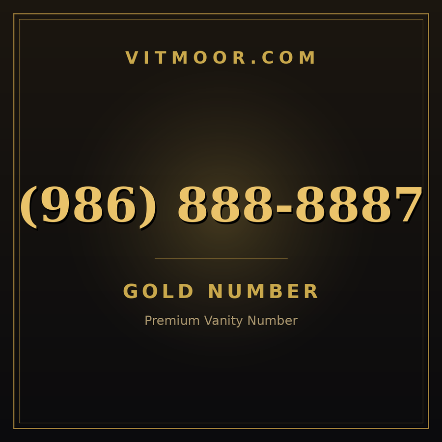 VITMOOR Gold premium number (986) 888-8887