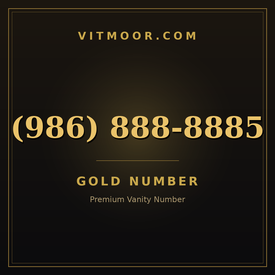 VITMOOR Gold premium number (986) 888-8885