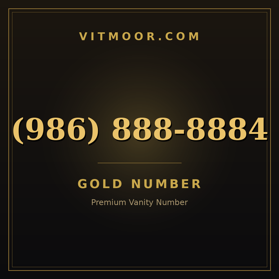 VITMOOR Gold premium number (986) 888-8884