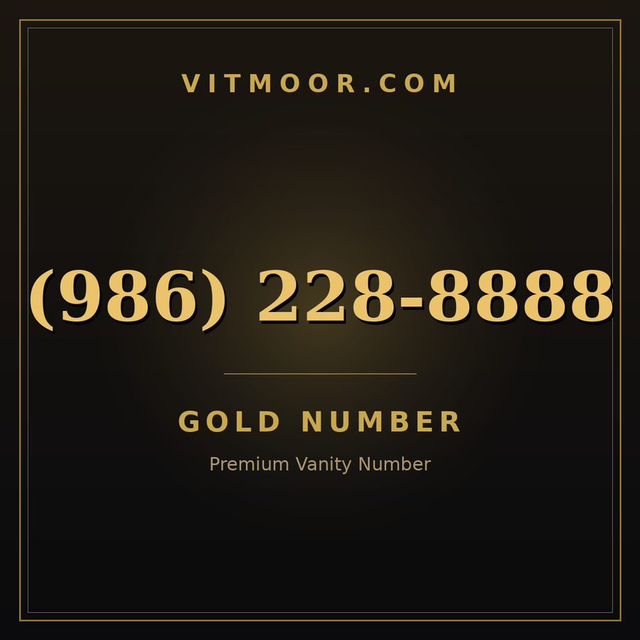 VITMOOR Gold premium number (986) 228-8888