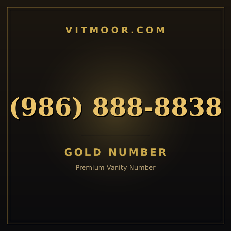 VITMOOR Gold premium number (986) 888-8838