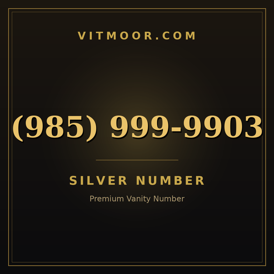 VITMOOR Silver premium number (985) 999-9903