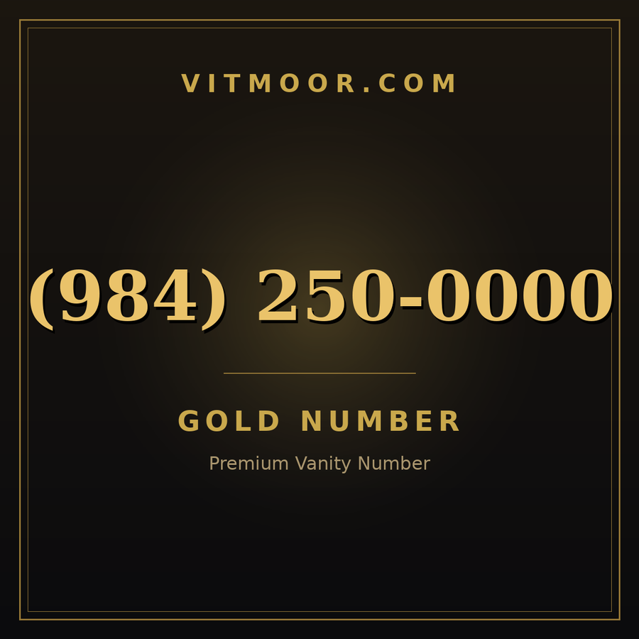 VITMOOR Gold premium number (984) 250-0000