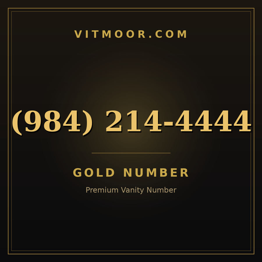 VITMOOR Gold premium number (984) 214-4444