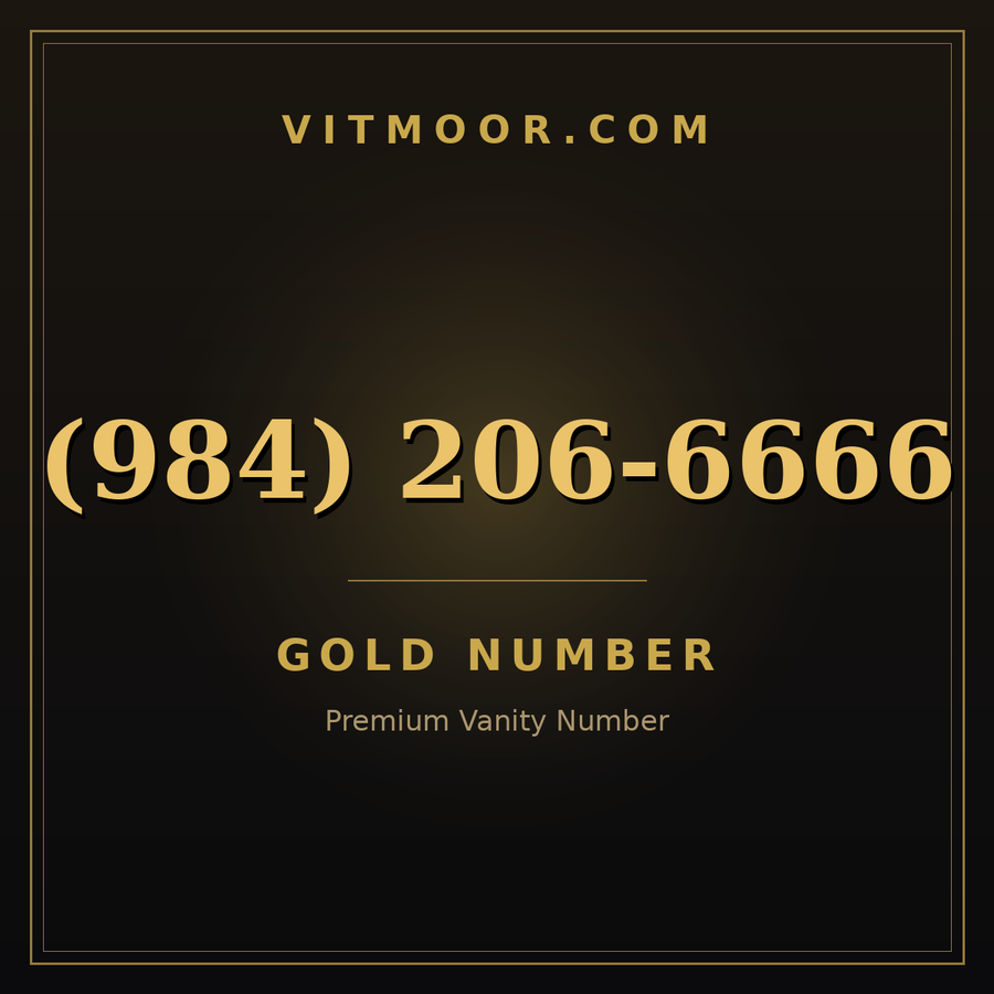 VITMOOR Gold premium number (984) 206-6666