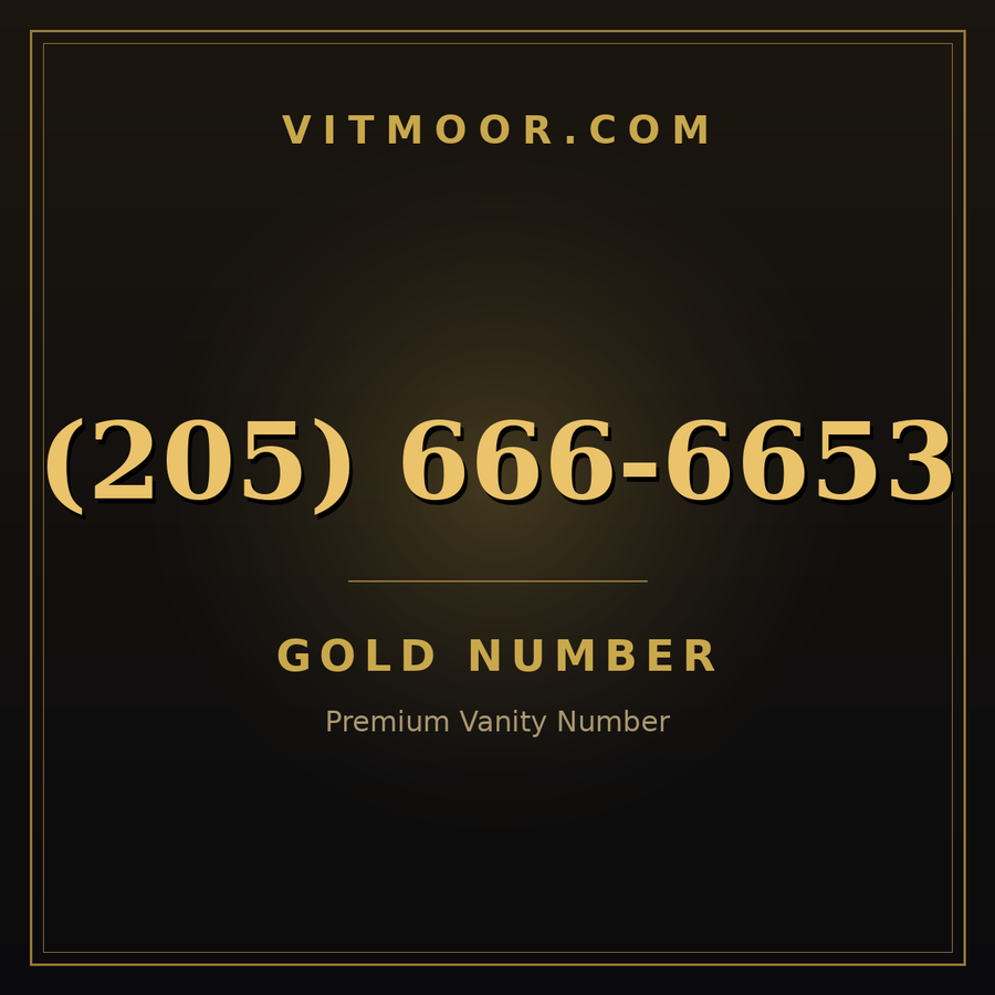 VITMOOR Gold premium number (205) 666-6653