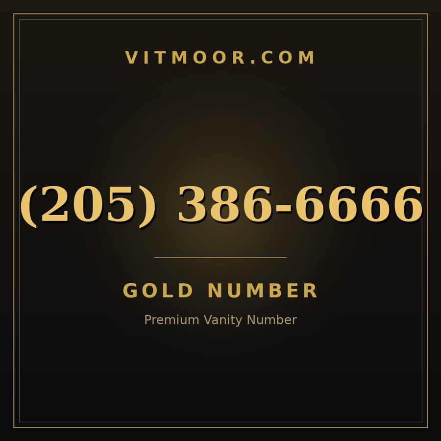 VITMOOR Gold premium number (205) 386-6666