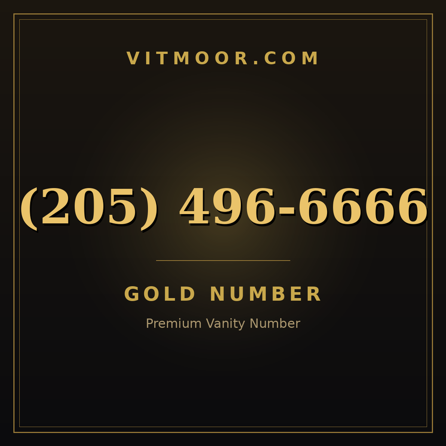VITMOOR Gold premium number (205) 496-6666
