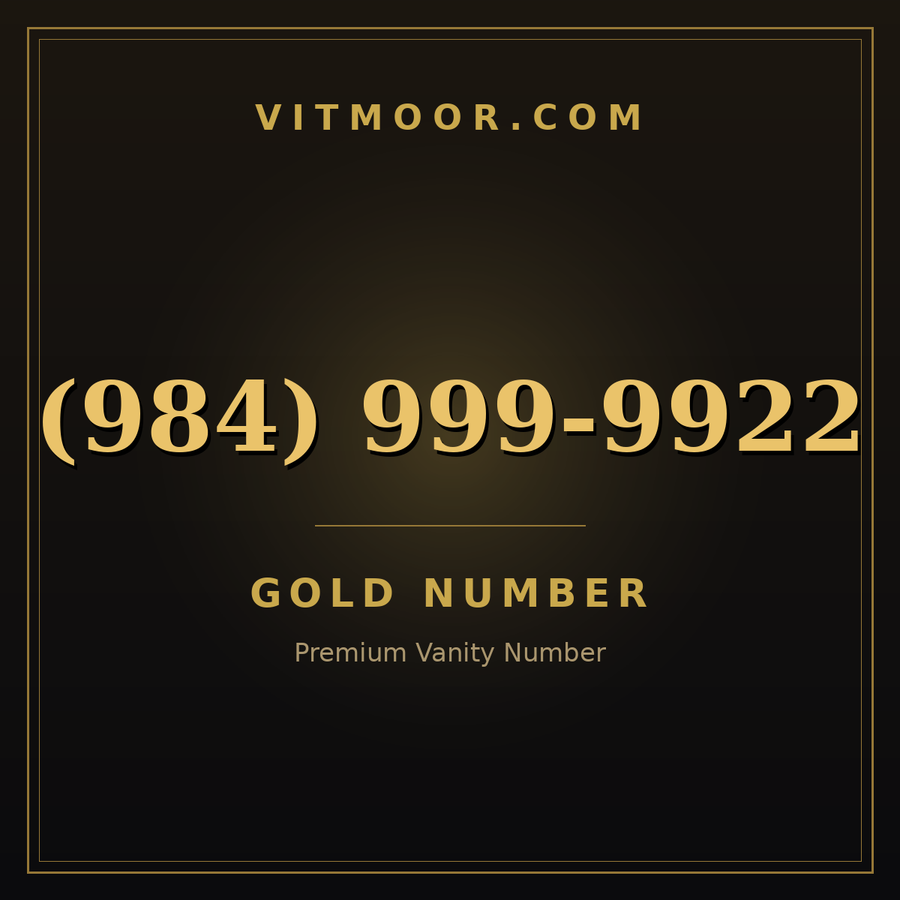 VITMOOR Gold premium number (984) 999-9922