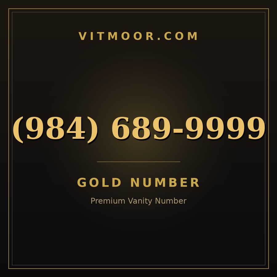 VITMOOR Gold premium number (984) 689-9999